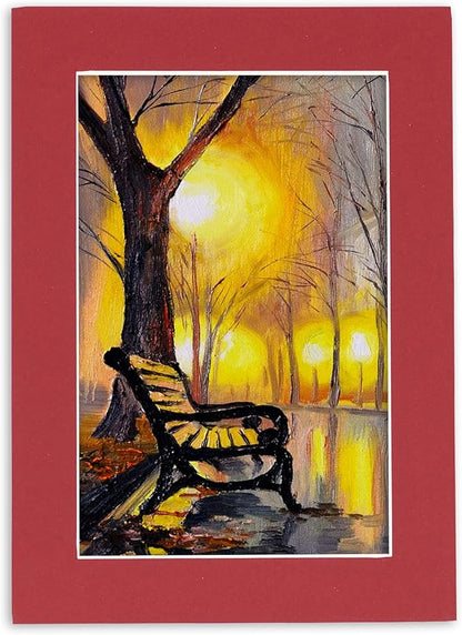 5x7 Mat for 8.5x11 Frame - Precut Mat Board Acid-Free Deep Red 5x7 Photo Matte Made to Fit a 8.5x11 Picture Frame, Premium Matboard for Family Photos, Show Kits, Art, Picture Framing, Pack of 100 Mats
