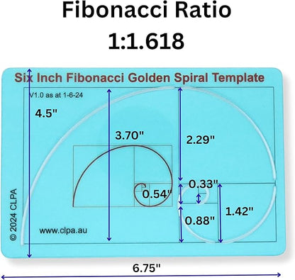 Fibonacci Spiral Stencil Template for Drawing and Drafting: A Fibonacci Spiral Drawing Tool for Artists Allows The Simple Application of The Golden or Divine Ratio for Artistic Design