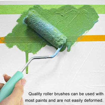 11 Pack Paint Roller Kit, 4 Inch Microfiber Paint Roller Covers, Mini Wool Blend Paint Rollers with Tray, Small Roller Brush Kit for Painting Walls, Doors, Cabinets