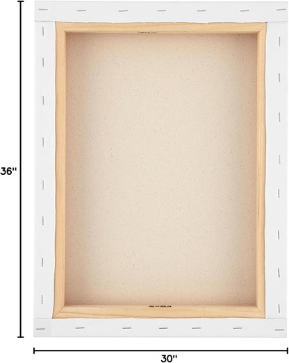 SoHo Urban Artist, 30x36 Heavyweight Stretched Cotton Canvas for Painting - 1.5" Deep- 3 Pack, Triple Primed, 100% Cotton Canvas, Archival, Universal Primed for Oil, Acrylic, Alkyd, Mixed Media
