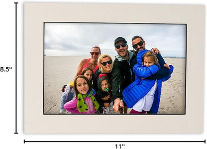 Pack of 25 Acid Free 8.5x11 Mats Bevel Cut for 7x9 Photos - White with Black Core Precut Matboards With Backing Boards and Clear Photo Mat Bags For Pictures, Photos, Framing - 4-ply Thickness