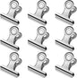 30 Pack Small Bull Clips 1.22 Inch Mini Metal Hinge Clips Binder Paper Hinge Clip for Office, Home, School, Shops, Silver, 31mm