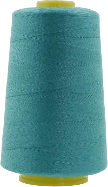 Mandala Crafts 4 Pack of Serger Threads Cones Spools - 40S/2 24000 Yards Polyester Turquoise Threads for Sergers Machine and Overlock Quilting Sewing Machine