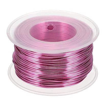 uxcell 18 Gauge / 1mm Anodized Aluminum Wire for Jewelry Craft Making, 102 Feet Bendable Flexible Wire for DIY Home Decor Gardening Sculpture, Dark Pink