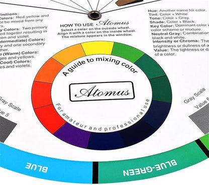 JimKing Creative Color Wheel, Paint Mixing Learning Guide, Art Class Teaching Tool for Makeup Painting Tattoo,Blending Board Chart Color Mixed Guide Hardboard(9.25inch)