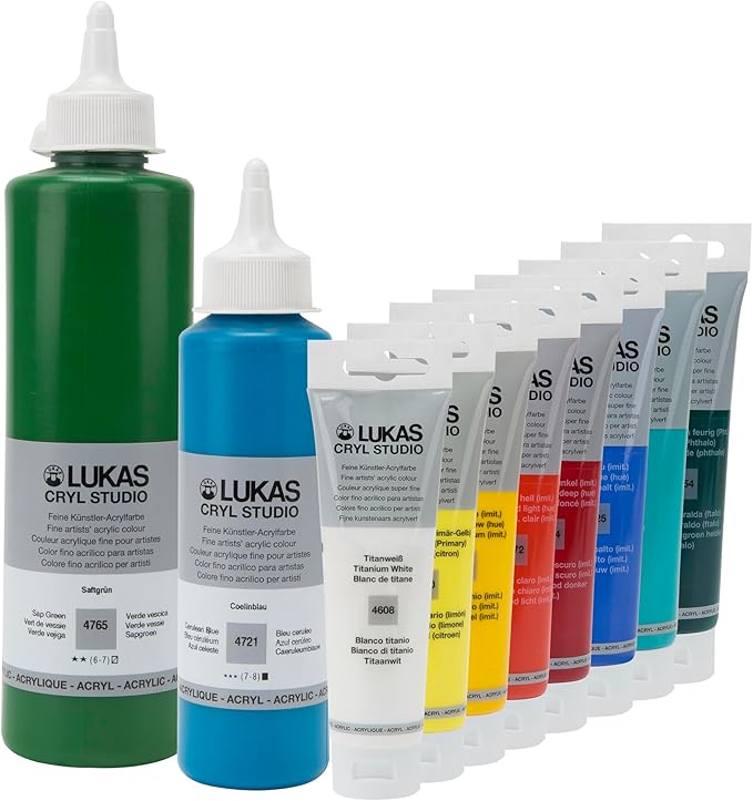 Lukas CRYL Studio Artist Acrylic Paint, Steel Blue, 125 ml Tube - High Pigment Acrylic Paints for Canvas Painting, Large Scale Works - Medium-Viscosity, Water-Mixable, Fast Drying