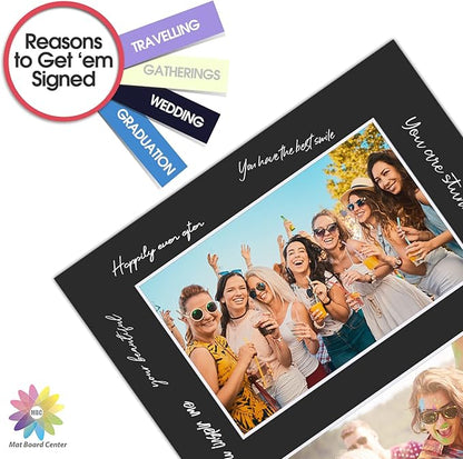 Mat Board Center, Pack of 5, Photo Picture Mats - Acid Free, 4-ply Thickness, White Core - for Pictures, Photos, Framing (8x10 for 2-4x6 White)