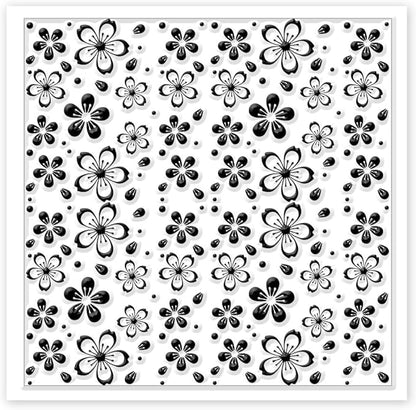 CHGCRAFT Cherry Blossoms Polymer Clay Texture Sheets Flowers Texture Silicone Clay Texture Stamp Clay Modeling Pattern Pad Texture Sheets for Earrings Jewelry Making