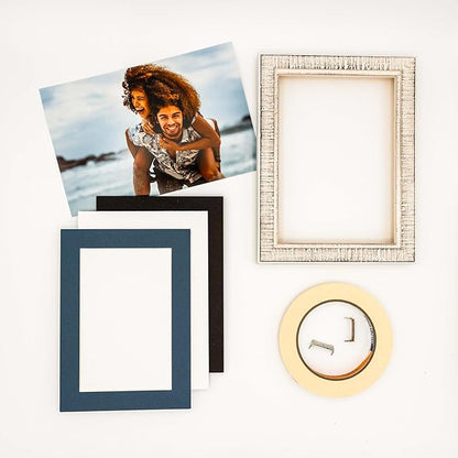 8x10 Mat for 6x8 Photo - Precut Steel Blue Picture Matboard for Frames Measuring 8 x 10 Inches - Bevel Cut to Display Art Measuring 6 x 8 Inches - Acid Free ONE MAT with Backing Board & Clear Bag