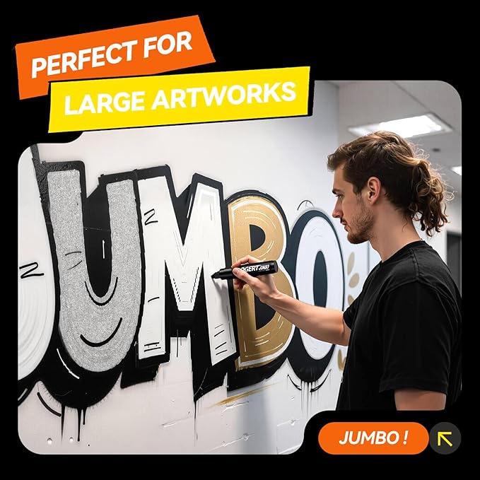 3Pcs White Jumbo Poster Markers, 15MM Thick Permanent Acrylic Graffiti Markers, Wide Tip Paint Marker for Canvas, Posters Board, Fabric, Window, Glass, Wood, Teachers,Banner painting supplies