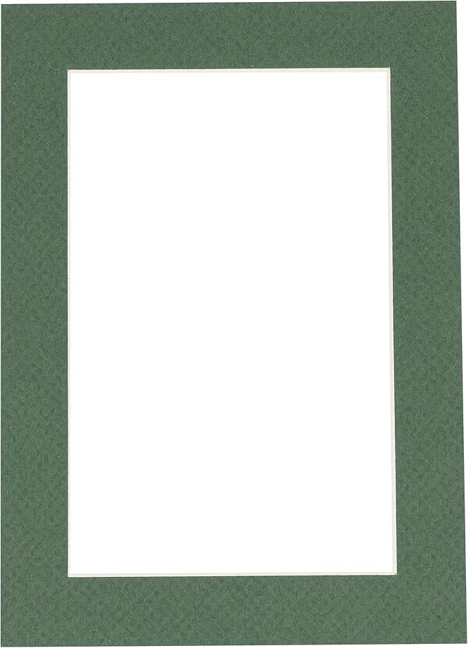 6x8 Mat for 8x10 Frame - Precut Mat Board Acid-Free Hunter Green 6x8 Photo Matte Made to Fit a 8x10 Picture Frame, Premium Matboard for Family Photos, Show Kits, Art, Picture Framing, Pack of 1 Mat