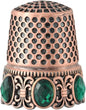 Vintage Sewing Thimble, Finger Protector Finger Shield Fingertip Thimble Sewing Quilting Craft Accessories DIY Sewing Tools (Red Copper)