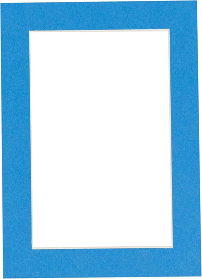 8x10 Mat Bevel Cut for 5x8 Photos - Acid Free Bay Blue Precut Matboard - For Pictures, Photos, Framing - 4-ply Thickness