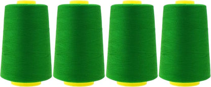 Mandala Crafts 4 Pack of Serger Threads Cones Spools - 40S/2 24000 Yards Polyester Dark Green Threads for Sergers Machine and Overlock Quilting Sewing Machine