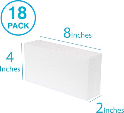 Silverlake 8x4x2 Craft Foam for Styrofoam Block Projects (18-Pack)