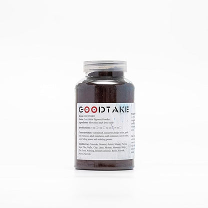 GOODTAKE Brown Iron Oxide Pigment Powder for Concrete, Cement Dye Color for Mortar, Grout, Plaster, Tile, Colorant, Paint, Manually Paving Mold (Brown, 20 oz)