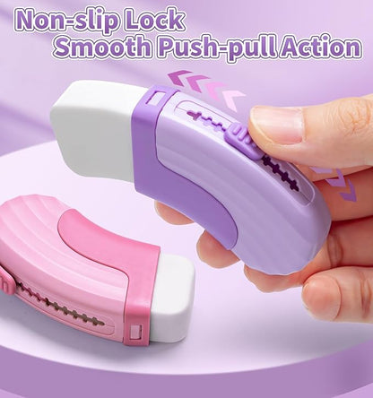 Pack Rubber Erasers Sliding Retractable Eraser, Large White Erasers for School Office Art Drawing Pencil Eraser for Kids
