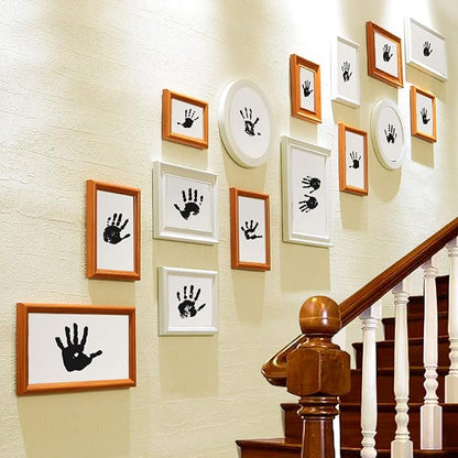 Ink Pad, 5x4'' Washable Non-Toxic Ink Stamp Pad for Baby Footprint Handprint, Black