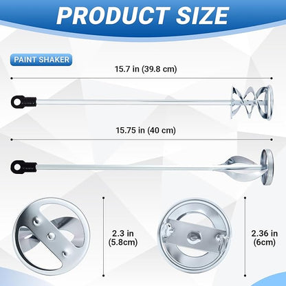 Set of 2 Paint Mixer for Drill Painting Mixer Stirrer Drill Attachment, 15.7" Mixing Paddles and 2.3" Mixing Impeller, Mix 1 to 3 Gallons of Paint, Resin, Concrete, and More
