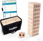 Giantville Giant Tumbling Timber Toy - Premium Pine Wood Life-Size Blocks Tower - Big Floor/Board Indoor/Outdoor Yard Game for Kids & Adults - 54-Pieces + Dice + Carry Bag - Grows to Almost 3-Feet