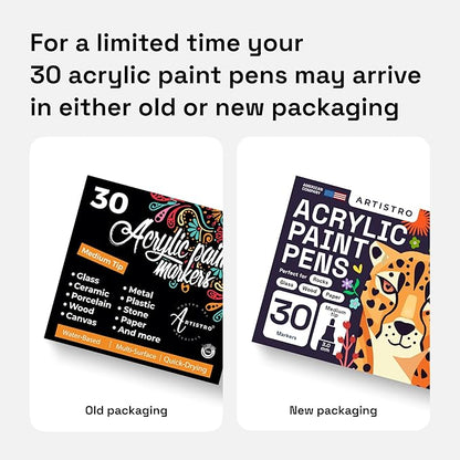 ARTISTRO - Fabric Paint pens and Paint Markers – Permanent Fabric Decorating Pens for Clothes, Canvas, and DIY Crafts (30 Medium Tip)