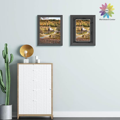 MBC Mat Board Center, 10 Pack 11X14 for 8X12 Black Picture Mats Frame Mattes, Bevel Cut, Acid Free, 4-Ply Thickness