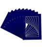 Pack of Ten Acid Free 11x14 Mats Bevel Cut for 8.5x11 Photos - Royal Blue Suede Precut Matboards With Backing Boards and Self Seal Photo Mat Bags For Pictures, Photos, Framing - 4-ply Thickness