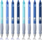 BAYTORY 8Pcs Cute Retractable Erasable Gel Pens, Blue and Black Ink Pen with Eraser Clear, Smooth Writing Comfortable to Use for Note Taking Marking Planner Crossword Puzzles (Blue)