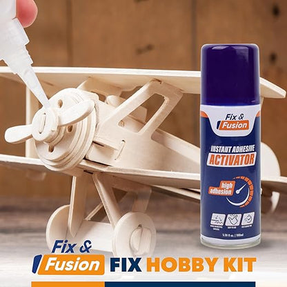 FIX & FUSION Activator Spray (3.38 Fl Oz), Instant Cure Accelerator for Cyanoacrylate (CA) Super Glue for Wood, Plastic, Rubber, Granite, and DIY & Professional, Accelerates Bonding Strength, (1 Pack)