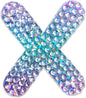 StickerBeans® Rhinestone Alphabet Letter Sticker X - Unique Sparkly Design 2” x 2” Cut-to-Shape Adhesive - Personalization, Collecting, Gifting, Scrapbooking, Decorating Laptops, Phone Cases, All Ages