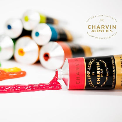 Charvin Extra Fine Professional Acrylic Paint - Blue Shadow, 60ml Tube, Triple-Milled, Lightfast Pigments, Open Stock Artist Acrylic Paints in Nature-Inspired Hues