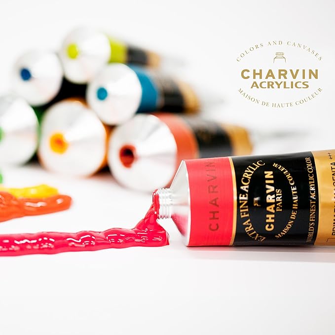 Charvin Extra Fine Professional Acrylic Paint Set for Artists, Earth Shades - Bonjour Set of 9, 20 ml Tubes, Triple-Milled, Lightfast Pigments, Artist Acrylic Paints in Nature-Inspired Hues