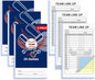 30/60/120/180 Baseball Lineup Cards with 4-Part Carbonless Copies, 4.53 x 7.87 Inch 16 Player Roster Sheets for Games, Softball Line up Coaching Accessories for Coaches and Umpires