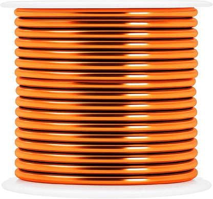 Mandala Crafts 14 Gauge Anodized Aluminum Craft Wire for Jewelry Making – 330 FT Colored Flexible Silver Copper Purple Gold Brown Red Wire - Bendable for Bonsai Armature Crafting Sculpting