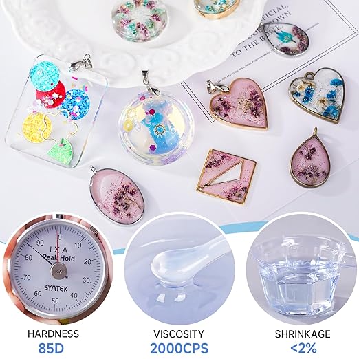 LET'S RESIN UV Resin, 1500g Odorless, Low Shrinkage, Clear Ultraviolet Epoxy Resin with Silicone Measuring Cups, for Jewelry, Molds, Craft Decoration