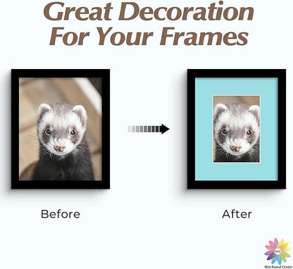 Mat Board Center, Pack of 20, 8x10 Mixed Colors White Core Picture Mats Mattes Matting for 5x7 Photo