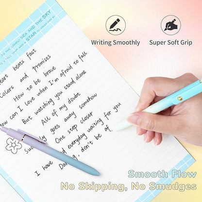 6 Pcs Gel Pens 0.5mm Quick Dry Black Ink Pens Fine Point Smooth Writing Pens, Cute Office and School Supplies Gifts for Women Teacher Students (6 Pcs Ombre Gold)