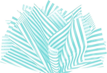 Flexicore Packaging Azure Pin Stripe Print Gift Wrap Tissue Paper Size: 15 Inch X 20 Inch | Count: 100 Sheets | Color: Azure Pin Stripe