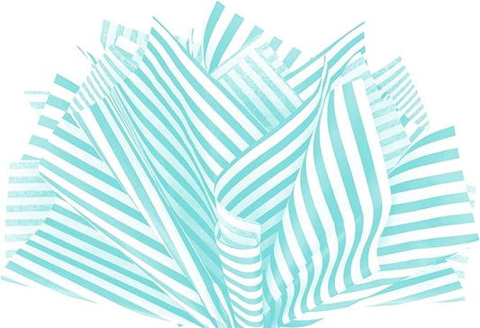 Flexicore Packaging Azure Pin Stripe Print Gift Wrap Tissue Paper Size: 15 Inch X 20 Inch | Count: 50 Sheets | Color: Azure Pin Stripe