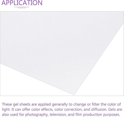 DMiotech 10Pcs Correction Gel Light Filter Overlay Transparent Plastic PVC Sheets Matte Translucent for Photo，Film,Video
