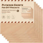ROBOTIME 6-Pack Laser Wood Sheets 1/8" - 12 x 12 x 1/8 Inch - Mahogany - 3mm Plywood for Laser Cutting, Laser Engraving Blanks