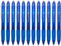 Volcanics Retractable Clicker Erasable Gel Pens - 0.7mm Ball Point, Heat Erase with Built-in Eraser, 12 Pack Blue