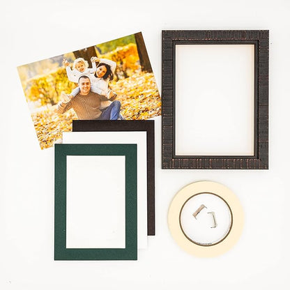 Poster Palooza 8x10 Mat Bevel Cut for 6x8 Photos - Acid Free Forest Green Precut Matboard - For Pictures, Photos, Framing - 4-ply Thickness