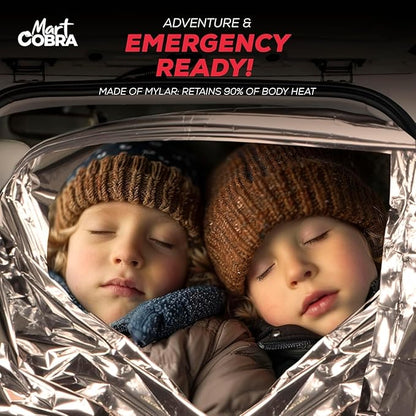 Emergency Blankets for Survival Gear and Equipment x6, Space Blanket, Mylar Blankets, Thermal Blanket, Survival Blanket, Survival Kits Emergency Kit, Emergency Supplies, Foil Blanket Camping Shelter