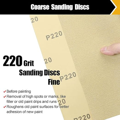 220 Grit Sandpaper, Sandpaper Assortment Sandpaper for Wood Metal Furniture Hand Sander Sand Paper Set Sandpaper Sheets Cut for Use 9" x 11"/12 Sheets