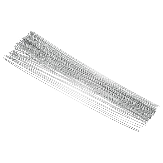 PATIKIL 18 Gauge 16" Floral Stem Wire, 100 Pcs Paper Wrapped Iron Artificial Flower Stem Accessories for DIY Bouquet Stem and Craft Decoration, Silver