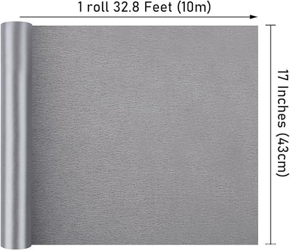NESCCI Silver Matte Wrapping Paper,Solid Color Pearly-Lustre Paper,Gift Wrapping Paper,Perfect for Wedding,Valentine's Day,Birthday, Christmas,Baby Shower,DIY Bouquet (17 Inches X 32.8 Feet)