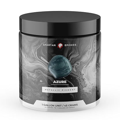 Spartan Epoxies Metallic Pigment Powder for Epoxy - 30 Unique Colors, 4oz for 1 Gallon and 12oz for 3 Gallons of Clear Epoxy, Made in The USA (Azure, 4oz (45 Grams))
