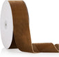 2" X 20 Yards Khaki Velvet Ribbon for Christmas Tree Wreath Decoration Handmade Crafts Ornaments Gift Wrapping & Bow Making