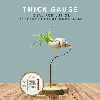 UTILE 18 20 22 24 Gauge 90 ft 99.9% Pure Soft Copper Wire for Electroculture Gardening, Jewelry Making, Crafting Wire Bendable, Plant Wire (Copper 20)